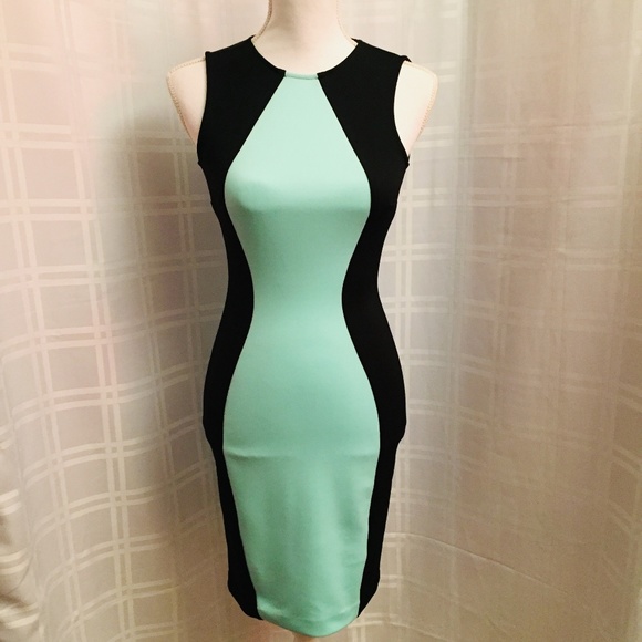 Boston Proper Teal and Black Silhouette Dress - Picture 1 of 6
